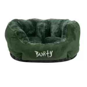 Polar Dog Bed Soft Washable Fleece Fur Cushion Warm Luxury Oval Pet Basket - Green - Medium - Bunty