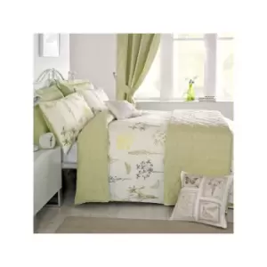 Dreams & Drapes Botanique Vintage Floral Duvet Cover Set, Green, Double