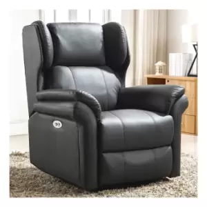 More4homes - oakford slate electric bonded leather auto recliner wing back lounge chair with usb