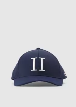 Les Deux Mens Baseball Cap Suede II In Dark Navy White