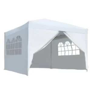 Outsunny 3mx3m Pop Up Gazebo Party Tent Canopy Marquee Waterp Resistant Free Storage Bag White