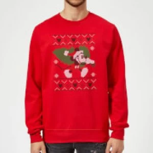 Disney Mickey Mouse Christmas Tree Mickey Red Christmas Sweatshirt - M - Red