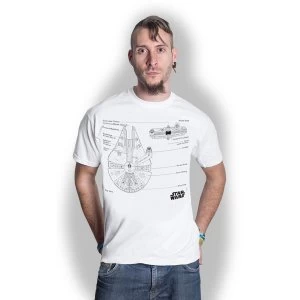 Star Wars - Millennium Falcon Unisex X-Large T-Shirt - White