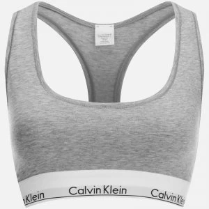 Calvin Klein Womens Modern Cotton Bralette - Grey Heather - L