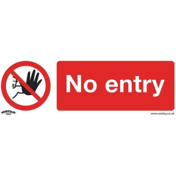 SS14P10 Prohibition Safety Sign - No Entry - Rigid Plastic - Pack of 10 - Sealey