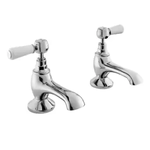 Hudson Reed White Topaz With Lever Bath Taps - Chrome / White