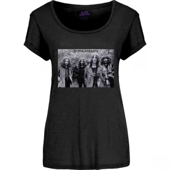 Black Sabbath - Group Shot Womens Small T-Shirt - Black