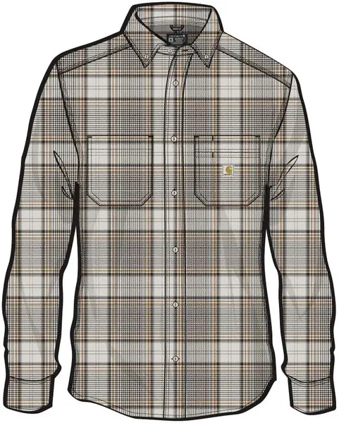 Carhartt Midweight Flannel Plaid Shirt, beige, Size L