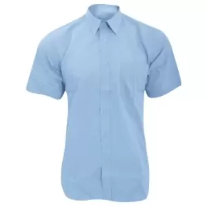 Fruit Of The Loom Mens Short Sleeve Poplin Shirt (M) (Mid Blue)