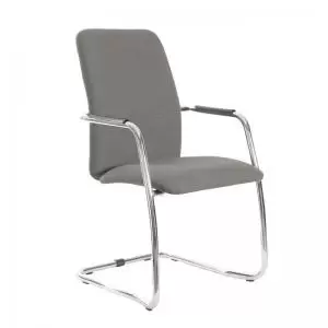 Tuba chrome cantilever frame conference chair with fully upholstered