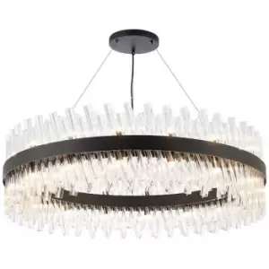 Luminosa Kalih 32 Light G9, Ceiling Pendant Round, Satin Black, Clear Item Weight: 29.51kg