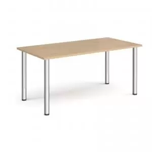 Rectangular chrome radial leg meeting table 1600mm x 800mm - kendal