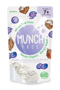 Munch Free Blueberry & Coconut Quinoa Porridge - 160g x 5