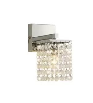 Wall Lamp, 1 x G9, IP44, Polished Chrome, Crystal