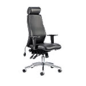 Posture Chair Onyx Ergo With Headrest Black Bonded Leather With Adjustable Arms