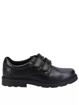 Hush Puppies Logan Snr School Shoe - Black, Size 5 Older