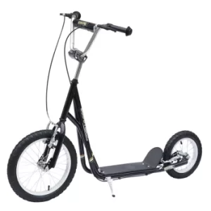 HOMCOM Adult Teen Push Scooter Kids Children Stunt Scooter Bike Bicycle Ride On Alloy Wheel Pneumatic 12" Tyres-Black