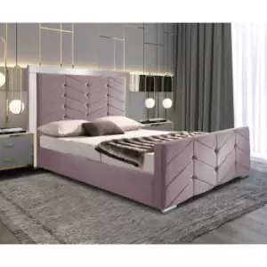 Envisage Trade - Marisa Upholstered Beds - Plush Velvet, Single Size Frame, Pink - Pink