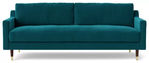 Swoon Rieti Velvet 3 Seater Sofa- Kingfisher Blue