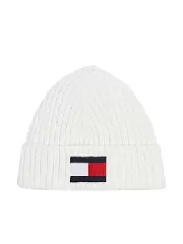 Tommy Hilfiger Kids Fleece Big Flag Beanie - Ancient White