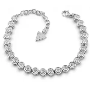 GUESS rhodium plated tennis bracelet with Swarovski crystals.