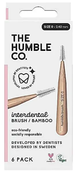 The Humble Co Bamboo 0.40mm Pink Interdental Brush 6Pcs