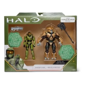 Halo 3.75in Master Chief vs Brute Chieftain Figures