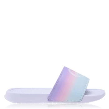 Hype Rainbow Womens Pool Sliders - White