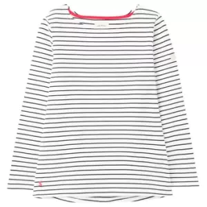 Joules Womens Harbour Long Sleeve Jersey Top AW22 Cream Navy Stripe 16