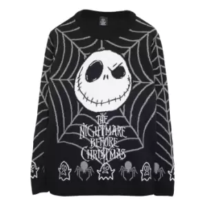 Nightmare Before Christmas Womens/Ladies Jack Skellington Web Knitted Jumper (XXL) (Black/White)