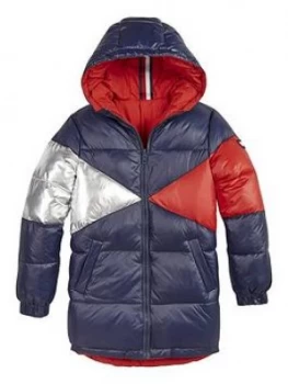 Tommy Hilfiger Girls Reversible Padded Parka - Navy