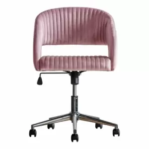 Crossland Grove Greenwich Swivel Chair Pink Velvet