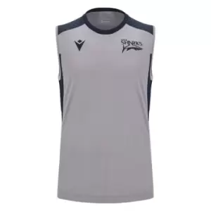 Macron Sale Sharks Rugby Training Singlet - Blue