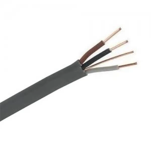 Zexum Grey 1.5mm 16A Brown Black Grey Three Core and Earth 6243Y Flat PVC/PVC Harmonised Lighting Power Cable - 5 Meter