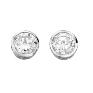 Beginnings Sterling Silver E2928C Clear Cz Round Stud Earrings