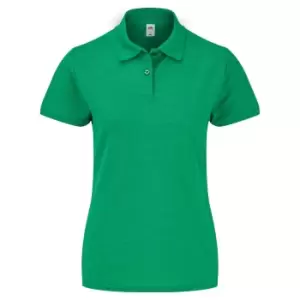 Fruit Of The Loom Womens Lady-Fit 65/35 Short Sleeve Polo Shirt (S) (Heather Green)