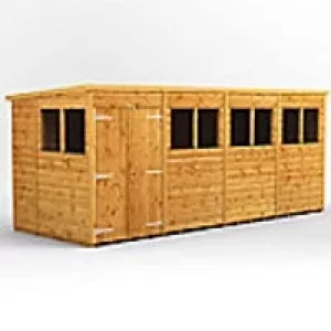 Power Garden Shed 166PPDD Golden Brown 16x6