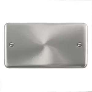 Click Scolmore Deco Plus Satin Chrome 2 Gang Blank Plate - DPSC061