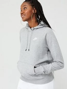 Nike NSW Essential Pullover Hoodie - Dark Grey Heather, Size L, Women