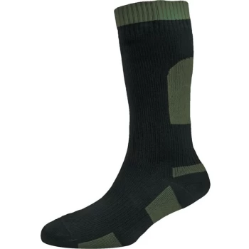 Small, Thick Mid Length, Black & Olive Waterproof Socks - Sealskinz