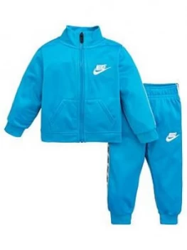 Nike Sportswear Infant Boys Block Taped Tricot Tracksuit - Blue, Size 12 Months