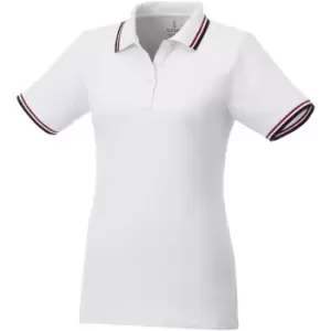 Elevate Womens/Ladies Fairfield Polo With Tipping (XS) (White/Navy/Red)