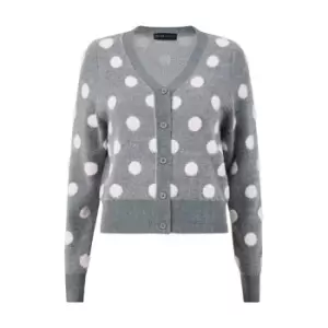 Mela London Grey Buttoned Down Spot Cardigan - Grey