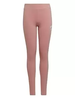 Adidas Older Girls 3bar Tights, Pink/White, Size 7-8 Years, Women