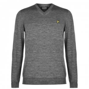 Lyle and Scott V Neck Jumper - Grey T28