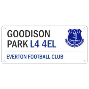 Everton FC Official Football Crest Street Sign (One Size) (White/Blue) - White/Blue