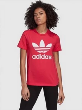 adidas Originals Trefoil T-Shirt - Pink, Size 10, Women