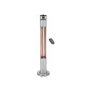 Devola Platinum 2kW Floor Standing Patio Heater with Remote Control IP65 - Silver