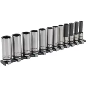 AK2744B 3/8Sq Drive Deep Lock-On 6pt Metric Socket Set 12pc - Black Series - Sealey