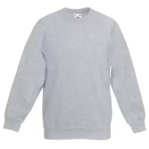 Fruit Of The Loom Childrens/Kids Unisex Raglan Sleeve Sweatshirt (12-13) (Heather Grey)